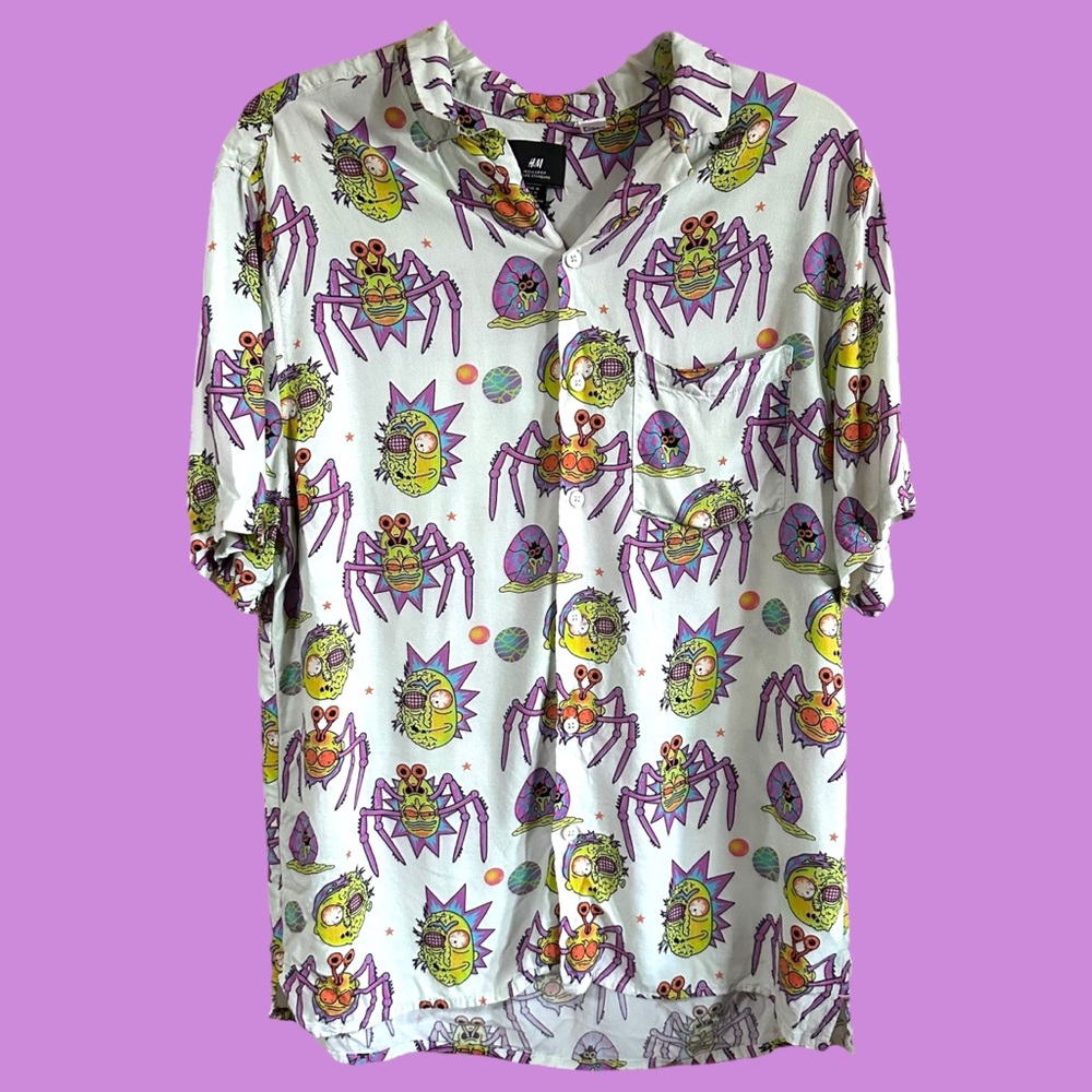 H&M x Cartoon Network Rick & Morty Button Up Shirt